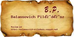 Balassovich Piládész névjegykártya